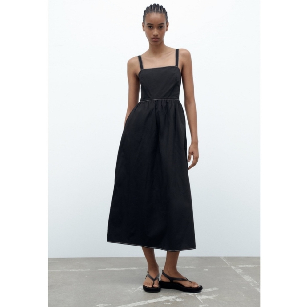 Zara Contrasting Midi Dress